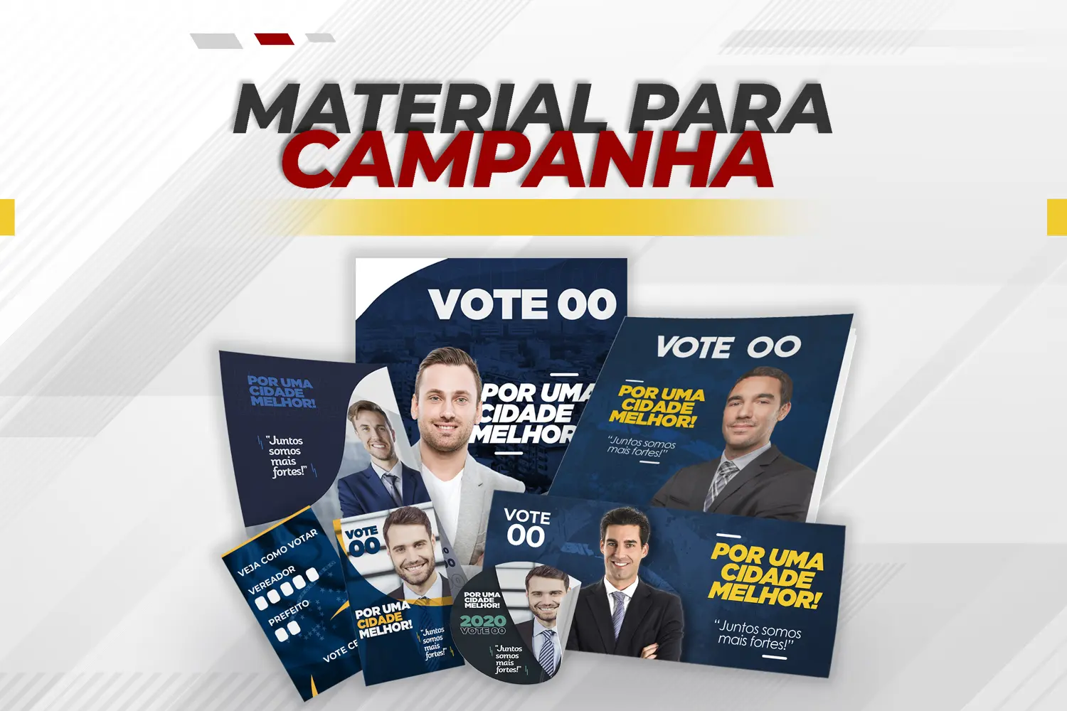 Conjunto de materiais gráficos para campanha política