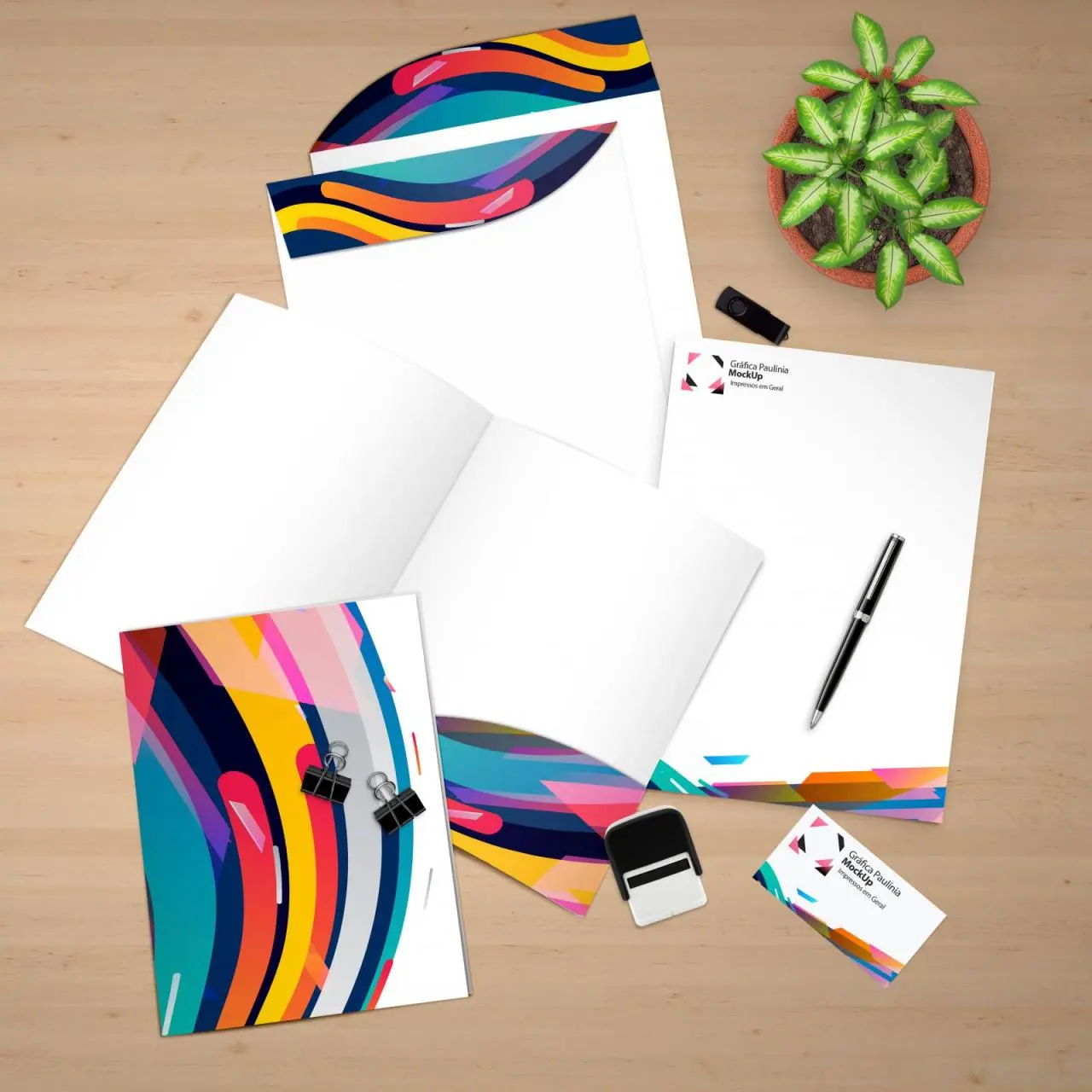 Papéis, envelopes, folders e cartões impressos